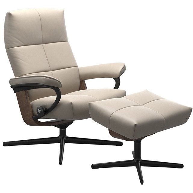 Stressless David Medium Recliner Cross & Stool Stressless David Medium Recliner Cross & Stool