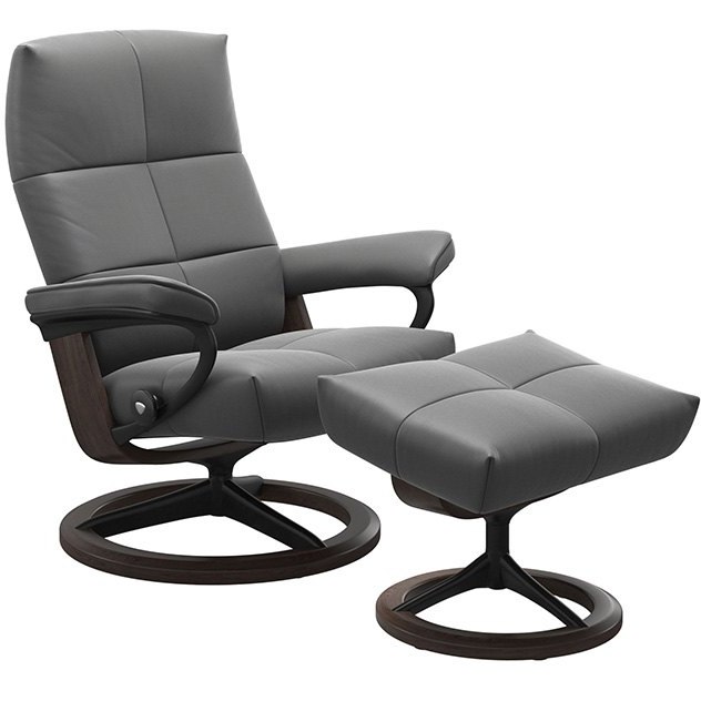Stressless David Small Recliner Signature Small Chair & Stool Stressless David Small Recliner Signature Small Chair & Stool