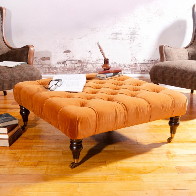 Tetrad Dalmore Square Buttoned Stool Tetrad Dalmore Square Buttoned Stool