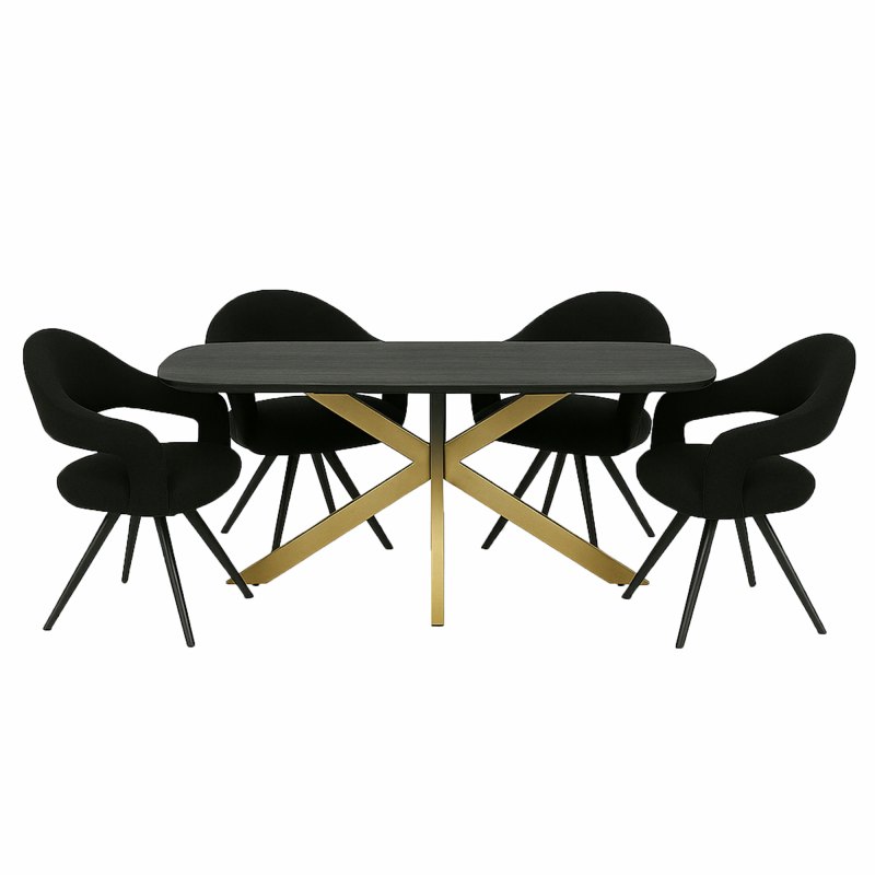 Chambery 230cm oval dining table & 4 Raffi Dining Black Dining Chairs Bundle Chambery 230cm oval dining table & 4 Raffi Dining Black Dining Chairs Bundle