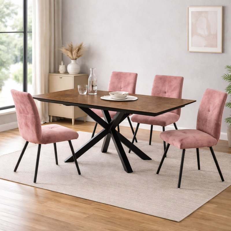 Hayley Brown Extending Dining Table & 4 Lindo Chairs Hayley Brown Extending Dining Table & 4 Lindo Chairs
