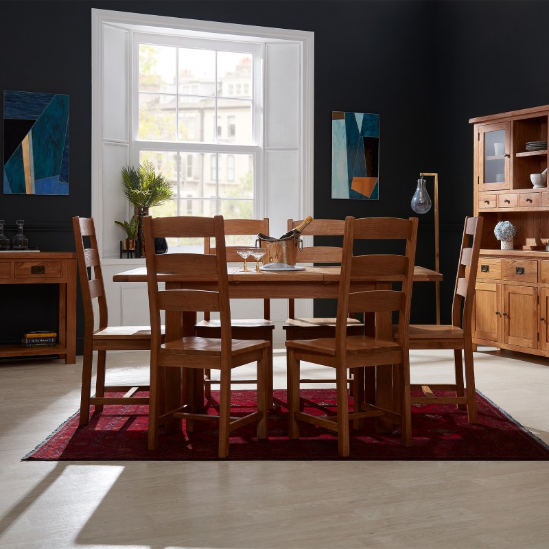 Fairfax Small Extending Dining Table & 4 Ladder Back Oak Dining Chairs Fairfax Small Extending Dining Table & 4 Ladder Back Oak Dining Chairs