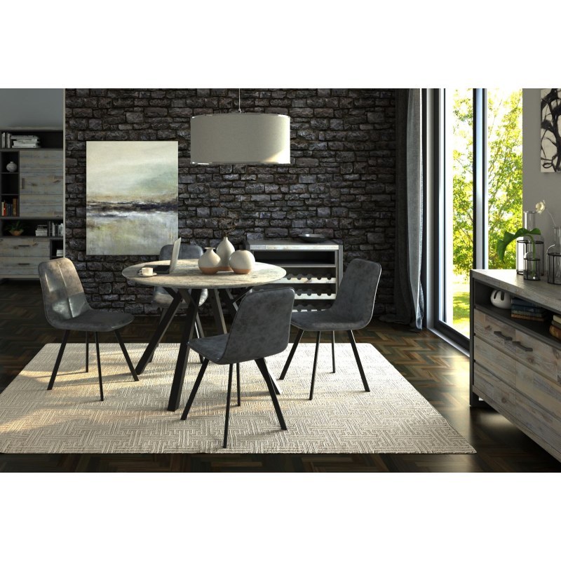 Table & 4 Light Grey Path Chairs Table & 4 Light Grey Path Chairs