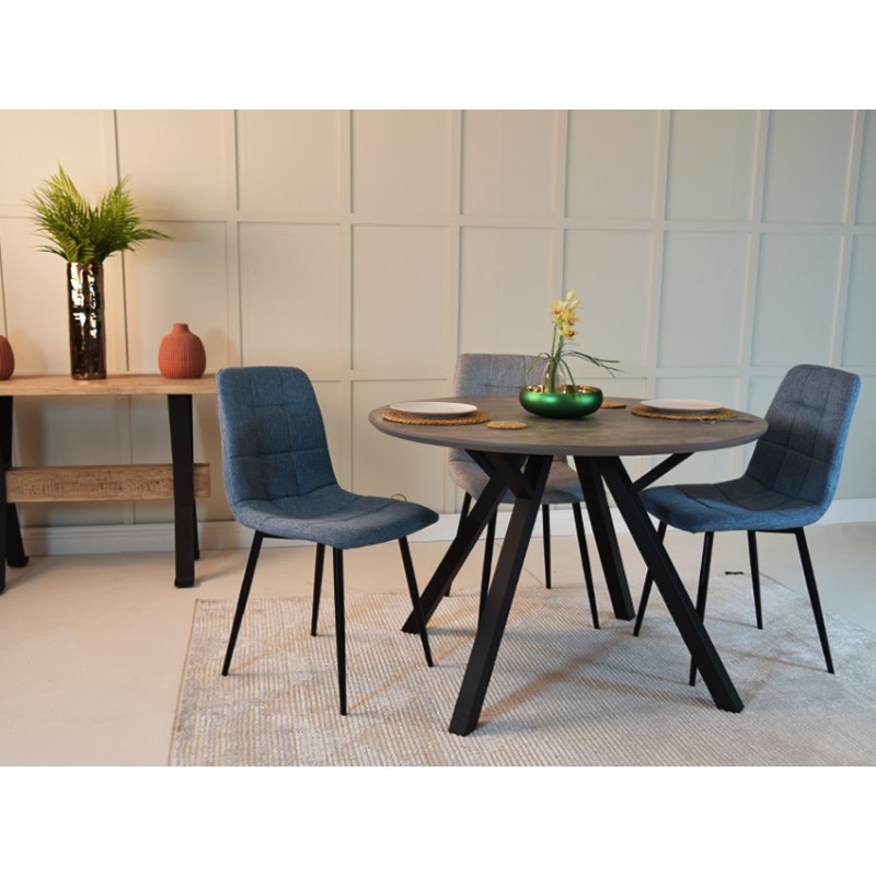 Table & 2 Light Grey & 2 Blue Path Chairs Table & 2 Light Grey & 2 Blue Path Chairs