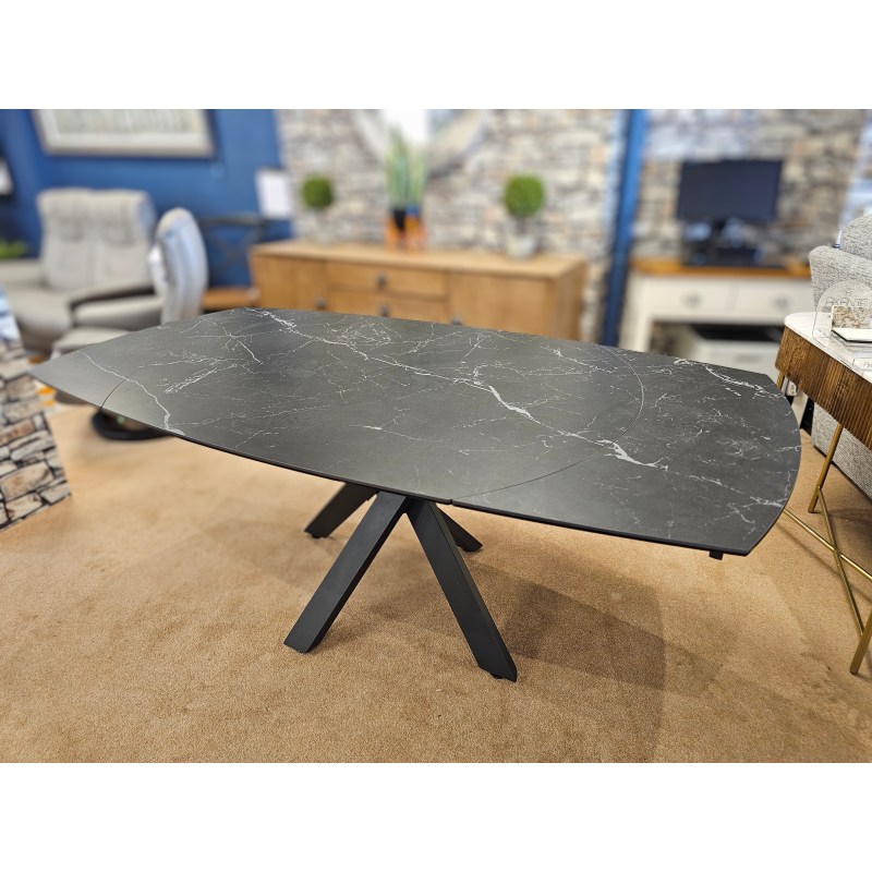 Giza Marquina Black Marble Extending Table Giza Marquina Black Marble Extending Table
