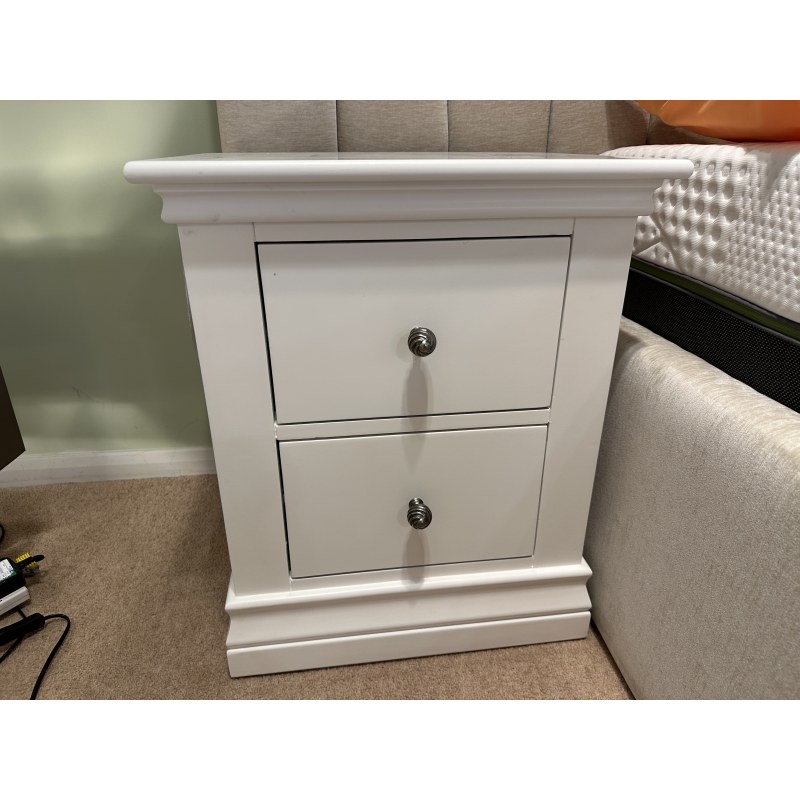 Viggo Bedroom Bedside with two drawers in White Viggo Bedroom Bedside with two drawers in White