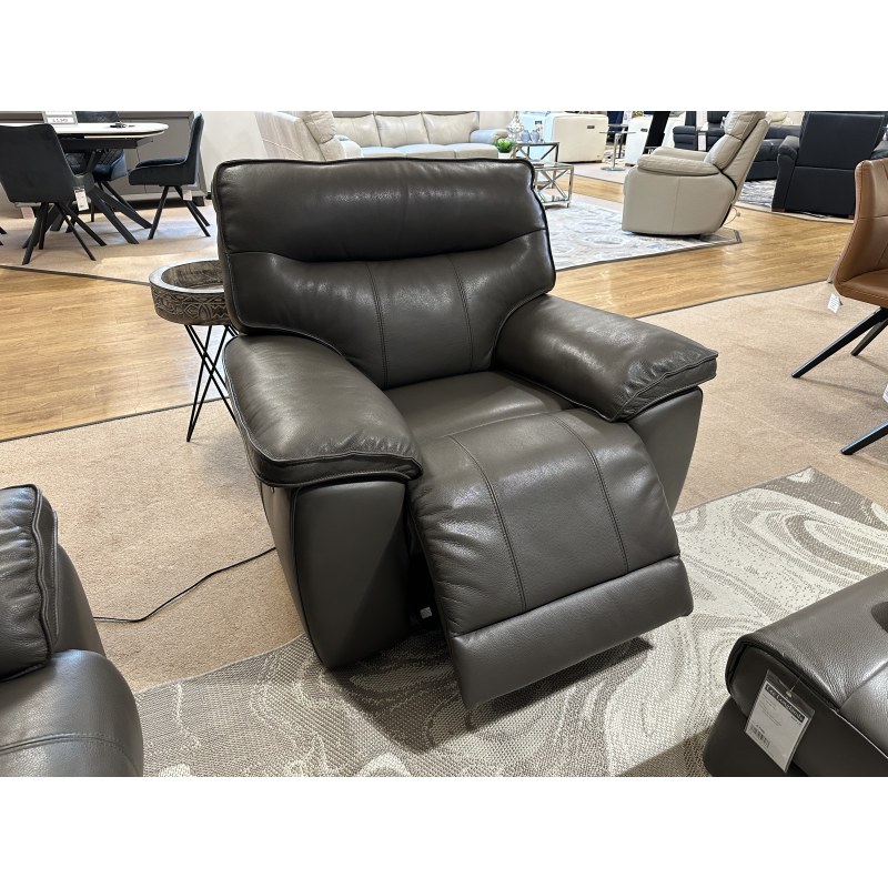 Viceroy Reclining Power Chair and Ottoman Storage Footstool in Leather Viceroy Reclining Power Chair and Ottoman Storage Footstool in Leather
