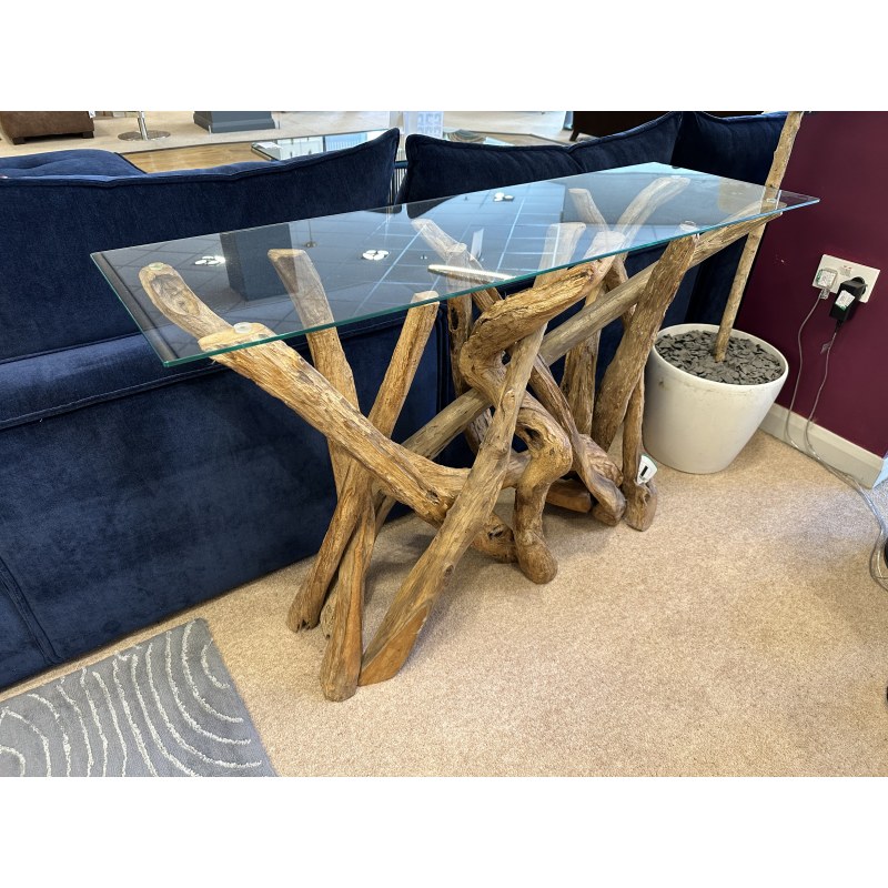 Root Console Table with Glass Top Root Console Table with Glass Top