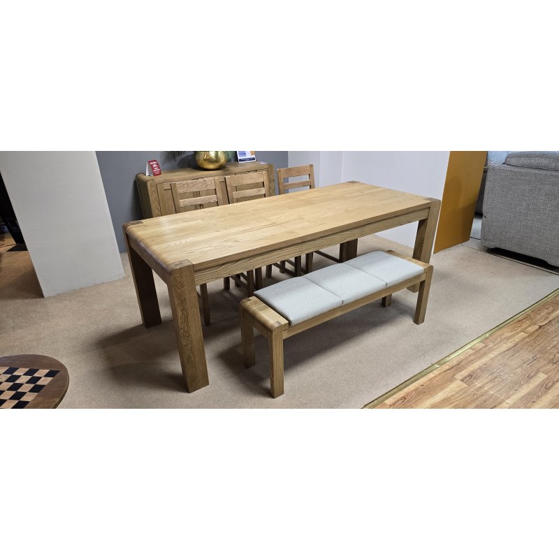 Nordic 1.65m Extending Dining Table, 3 Chairs, Bench & Cushions Nordic 1.65m Extending Dining Table, 3 Chairs, Bench & Cushions