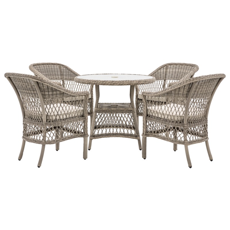 Menton 4 Seater Round Dining Set Menton 4 Seater Round Dining Set