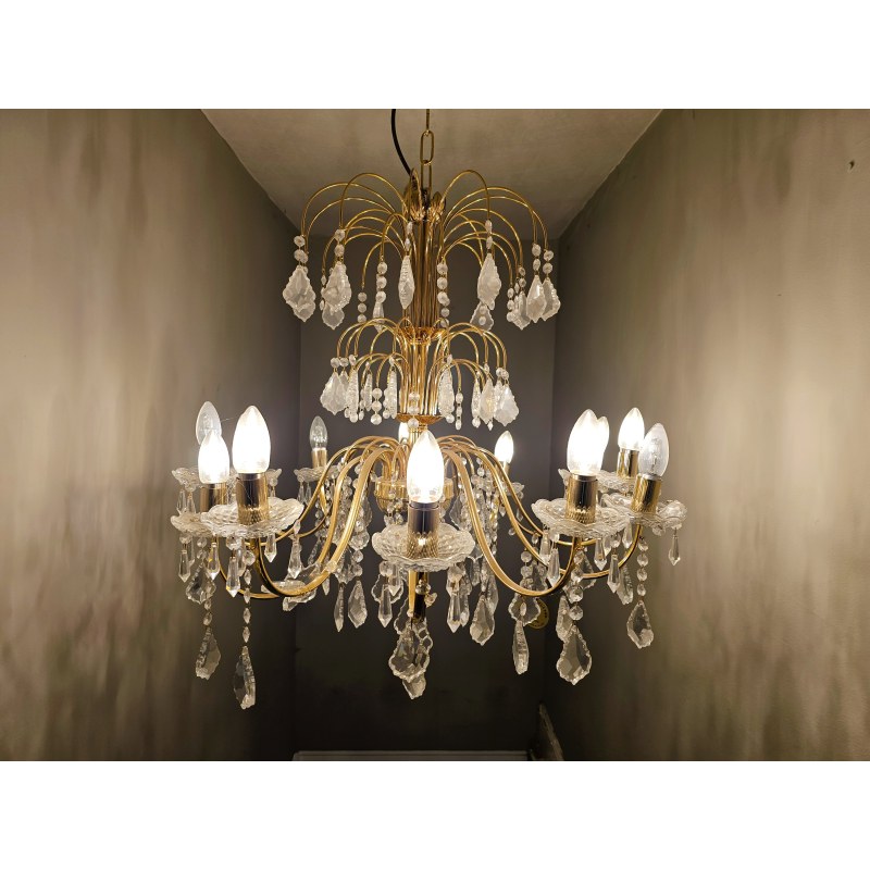 Gold Plate Pendeloque Pendant Chandelier Gold Plate Pendeloque Pendant Chandelier