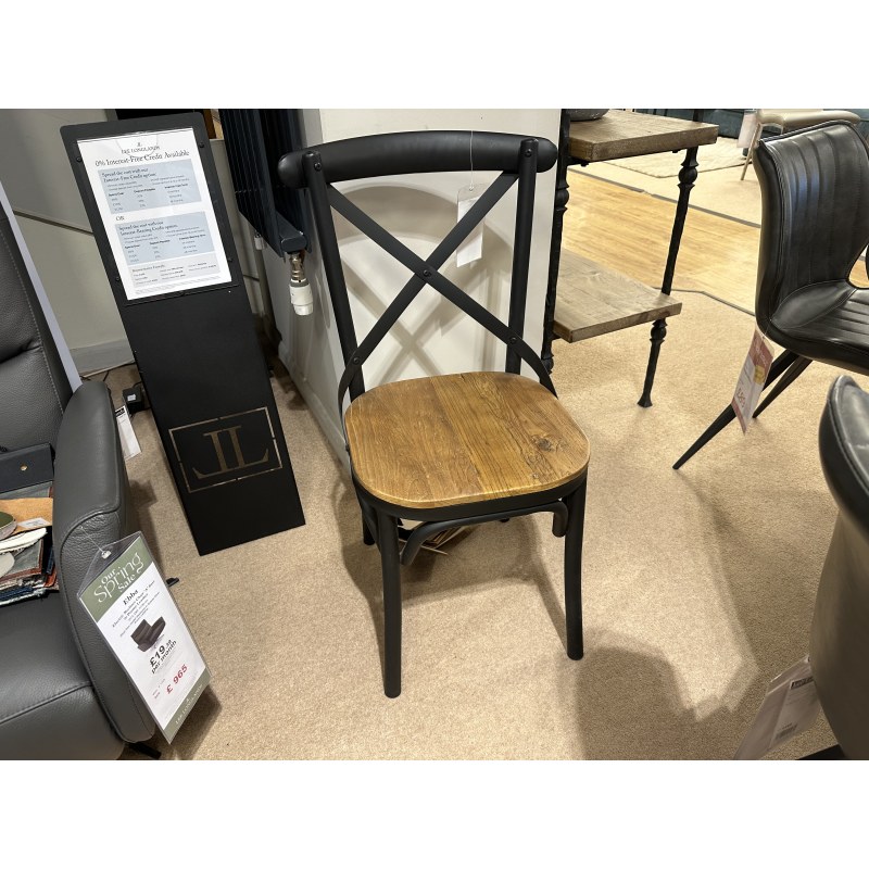 Madeline Dining Chair with Rustic Wooden Seat Madeline Dining Chair with Rustic Wooden Seat