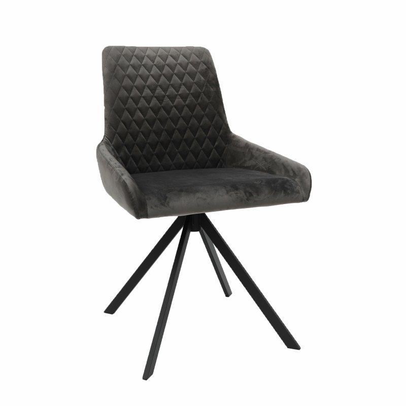 Sesia Grey Velvet Dining Chair Sesia Grey Velvet Dining Chair