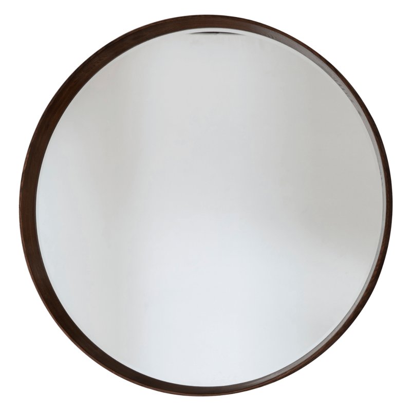 Keaton Round Mirror Walnut, Large Keaton Round Mirror Walnut, Large