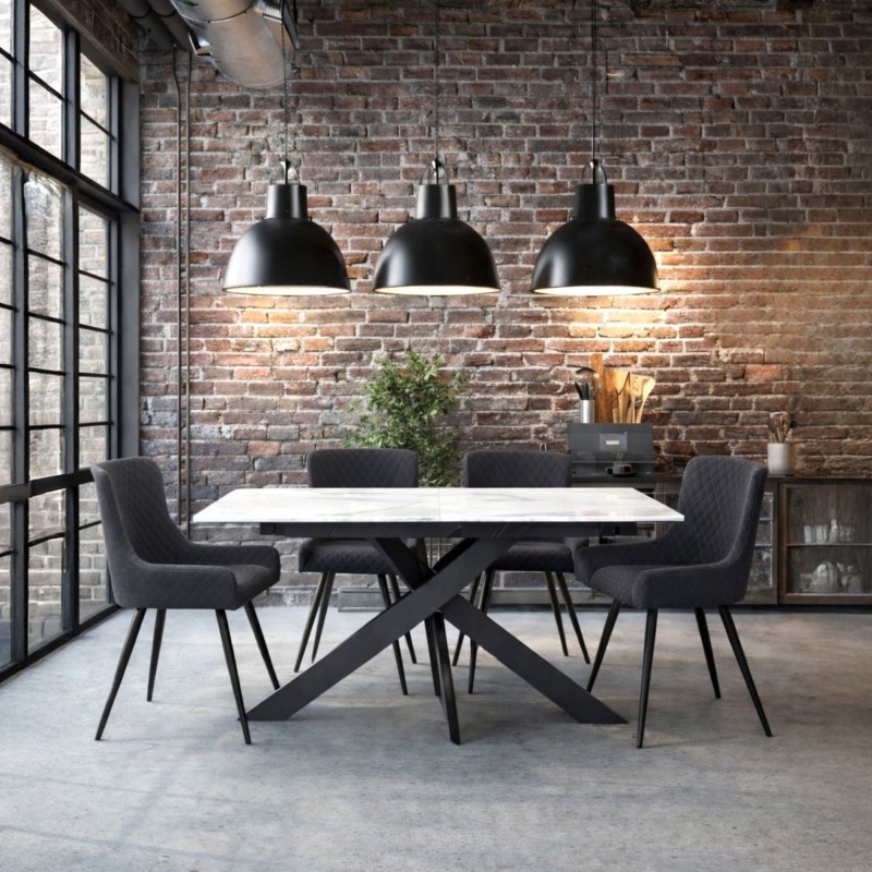 Amine 160-200cm Extendable Dining Table and 4 Chairs Amine 160-200cm Extendable Dining Table and 4 Chairs