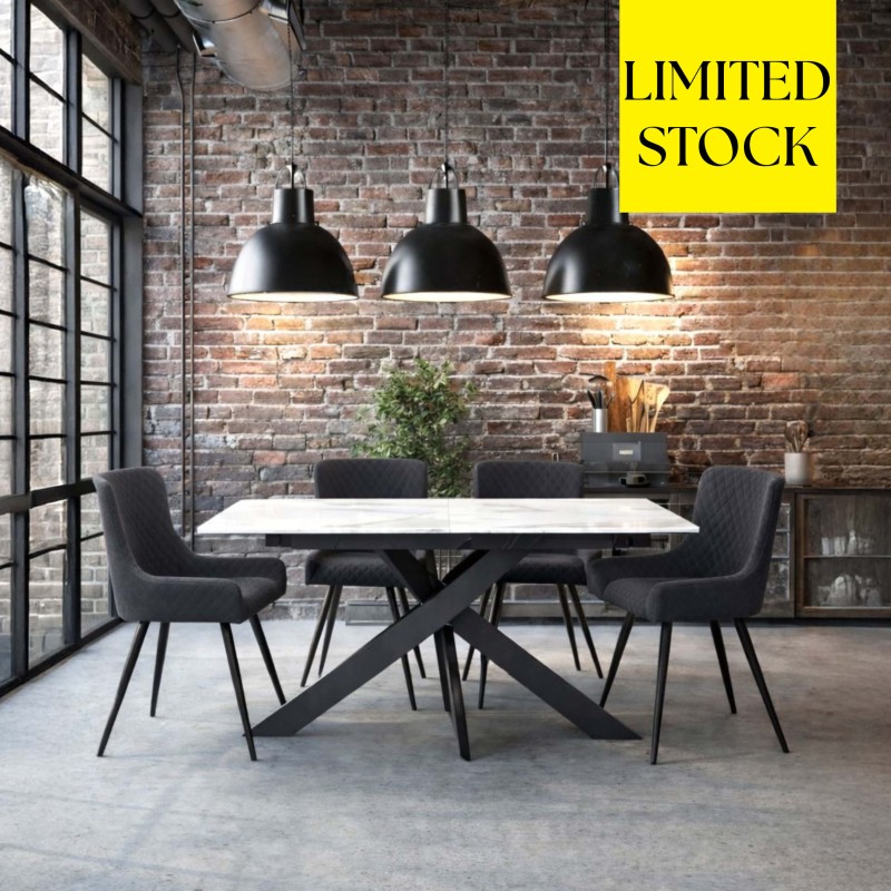 Amine 160-200cm Extendable Dining Table and 4 Chairs Amine 160-200cm Extendable Dining Table and 4 Chairs