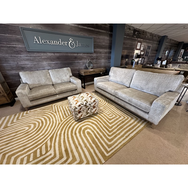 Charlotte Grand Sofa (215cm), 2 Seater and Footstool in Accent Colours Charlotte Grand Sofa (215cm), 2 Seater and Footstool in Accent Colours
