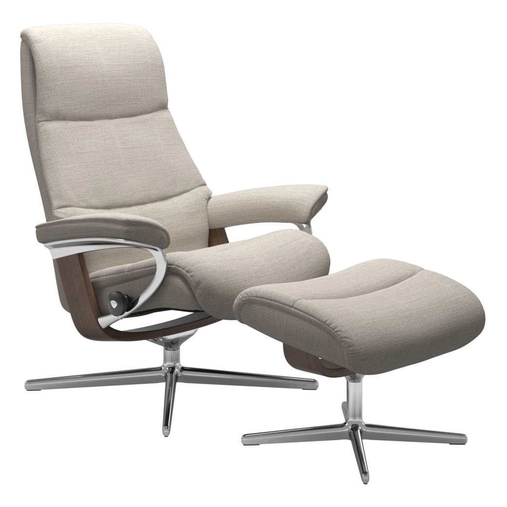 Stressless View Medium Cross Chair & Stool Stressless View Medium Cross Chair & Stool