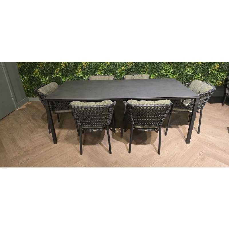 Pure Outdoor Dining Table & 6x Dining Chair with Cushion Set Pure Outdoor Dining Table & 6x Dining Chair with Cushion Set
