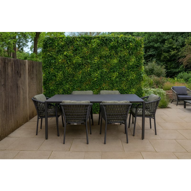 Cane-Line Pure Outdoor Dining Table & 6x Dining Chair with Cushion Set Cane-Line Pure Outdoor Dining Table & 6x Dining Chair with Cushion Set
