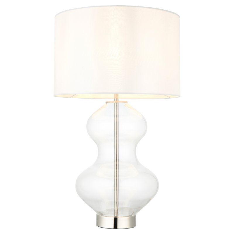 Kelda Shaped Table Lamp – Bright Nickel Finish Kelda Shaped Table Lamp – Bright Nickel Finish