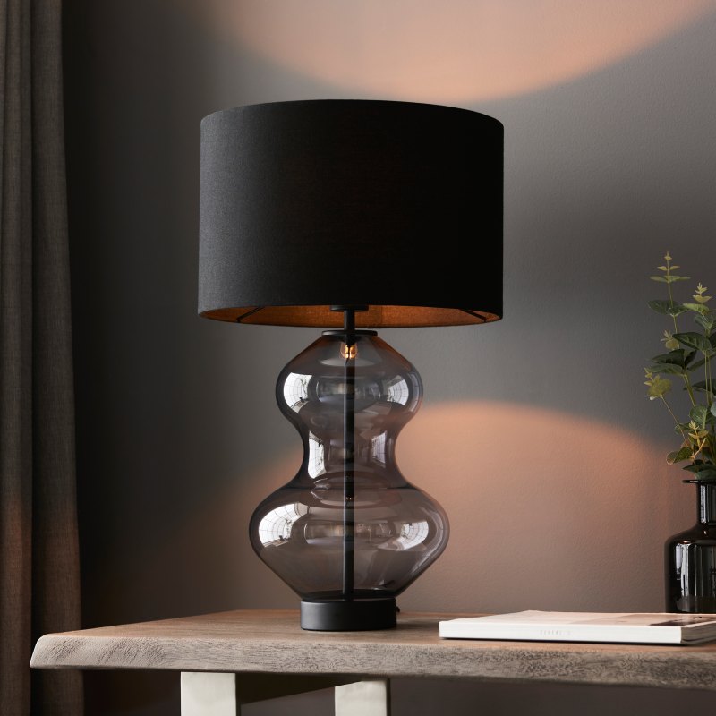 Kelda Shaped Table Lamp in Matt Black | Elegant Touch Dimmer Kelda Shaped Table Lamp in Matt Black | Elegant Touch Dimmer