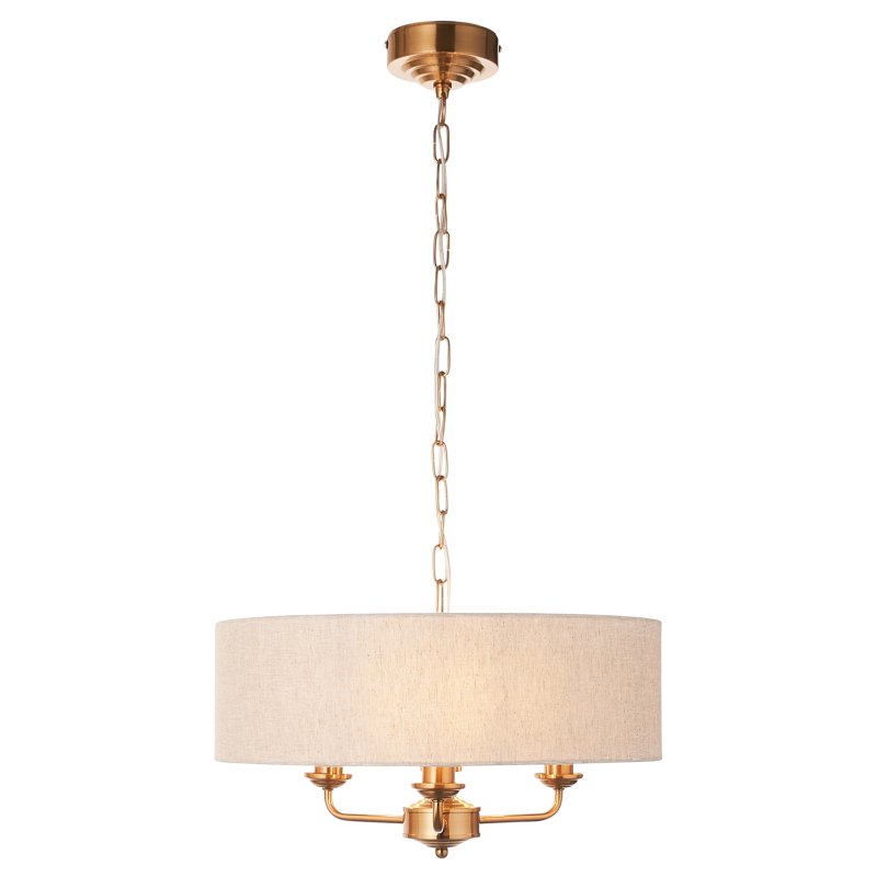 Highclere 3-Light Pendant – Antique Brass Finish Highclere 3-Light Pendant – Antique Brass Finish