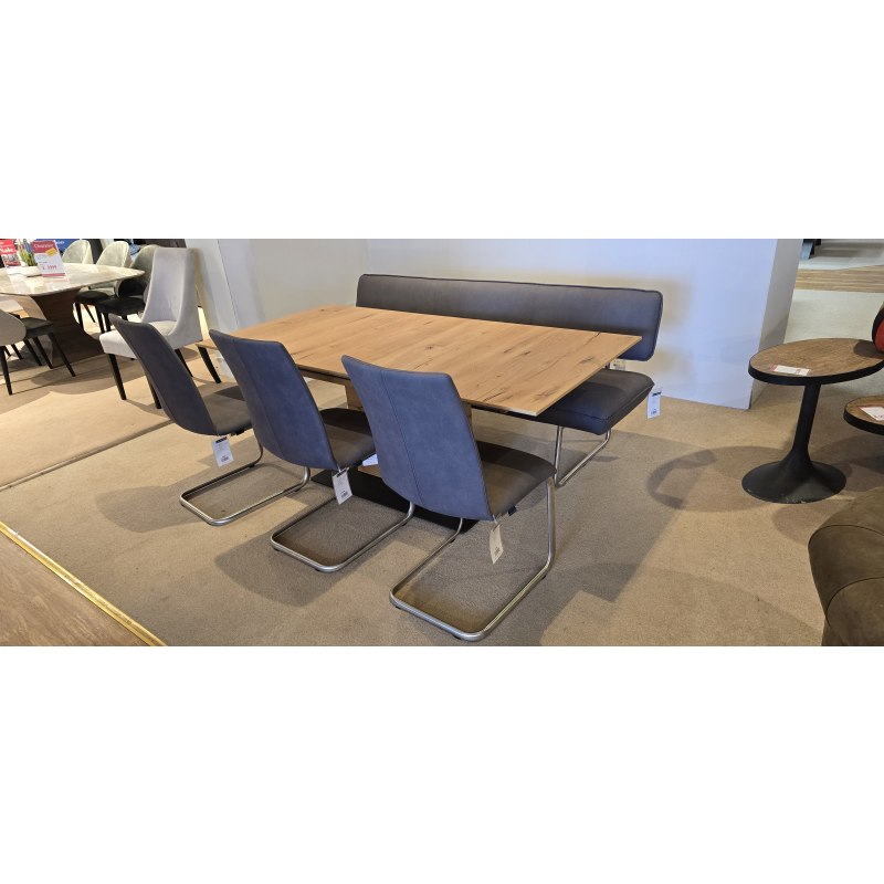Piazza 1.9m Extending Dining Table, 3 Eileen Chairs & 190cm Bench Piazza 1.9m Extending Dining Table, 3 Eileen Chairs & 190cm Bench