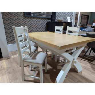 Charlbury, 1.8m Dining Table & 4 Ladder Back Chairs Charlbury, 1.8m Dining Table & 4 Ladder Back Chairs