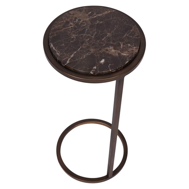 Iota Accent Table Brown Emperador Marble Iota Accent Table Brown Emperador Marble