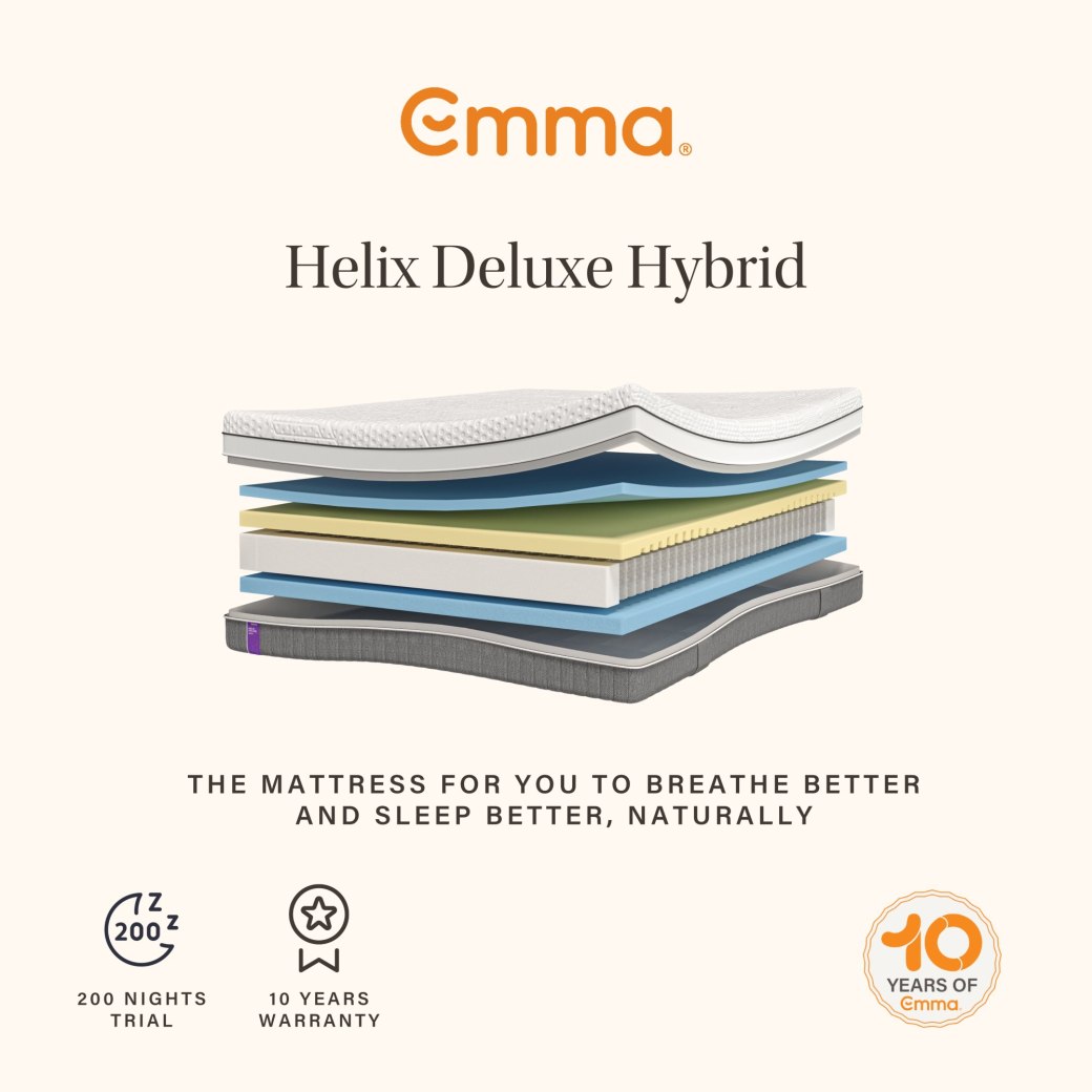 Emma Double R Emma Helix Hybrid Deluxe Double Mattress | Medium All-Round Hybrid ...