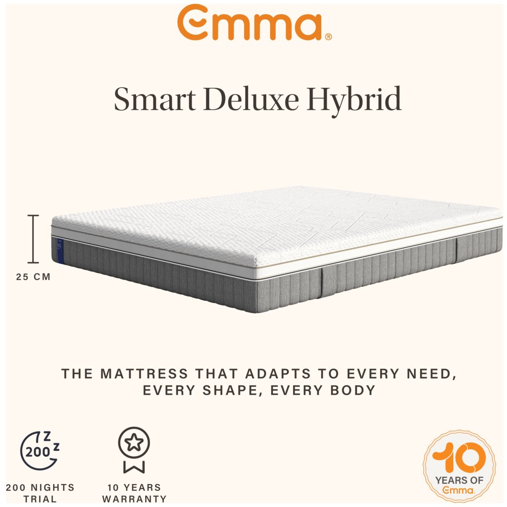 Emma Smart Hybrid Deluxe Single Mattress | Medium Hybrid Comfort