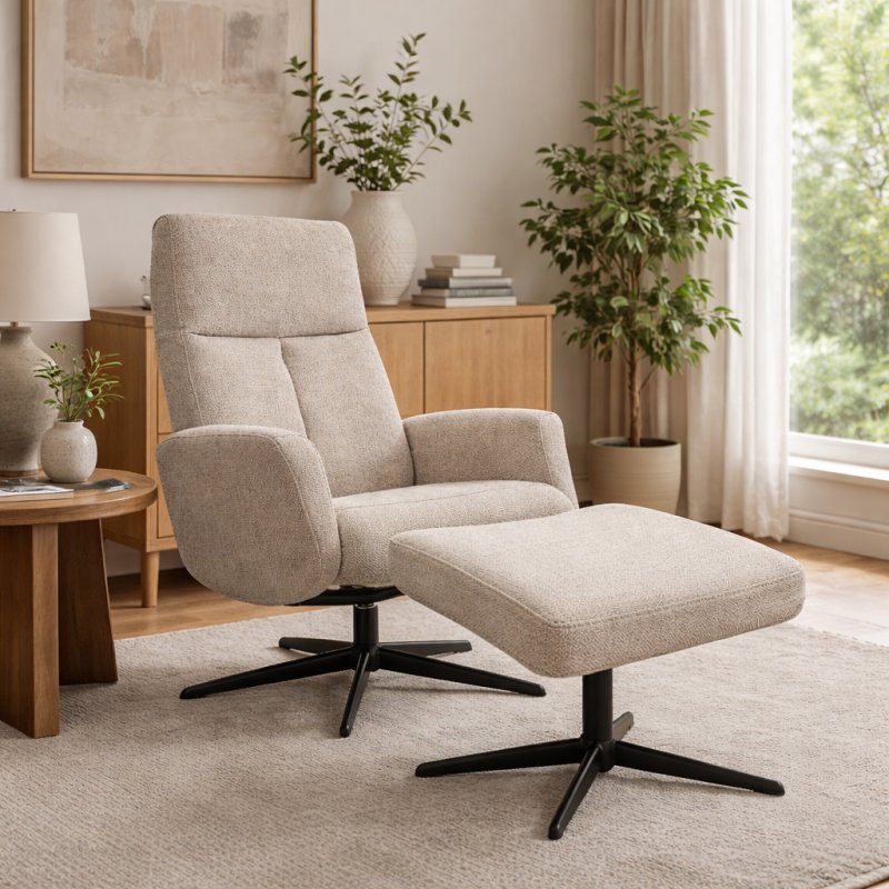 Nemi Swivel Recliner Chair & Stool Nemi Swivel Recliner Chair & Stool