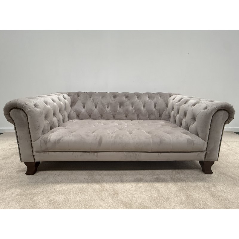 Somerset Midi Chesterfield Sofa In Plush Platinum Somerset Midi Chesterfield Sofa In Plush Platinum