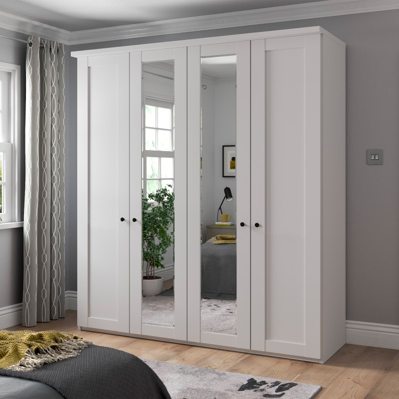 Wiemann Linate 200cm 4 Door 2 Mirror Wardrobe Wiemann Linate 200cm 4 Door 2 Mirror Wardrobe