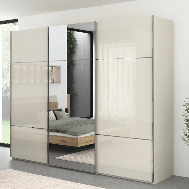 Rauch Trio 3 Door Sliding Wardrobe with 1 Mirror | 240x223cm Rauch Trio 3 Door Sliding Wardrobe with 1 Mirror | 240x223cm