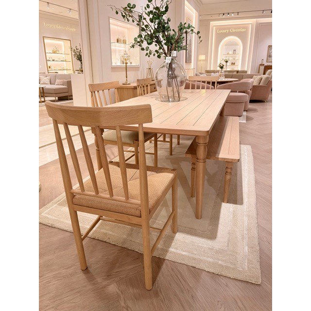 Eton Extending table 180-230cm Table, Wooden Bench, 2x Upholstered Chairs and 2x Wooden Rope Chairs Eton Extending table 180-230cm Table, Wooden Bench, 2x Upholstered Chairs and 2x Wooden Rope Chairs