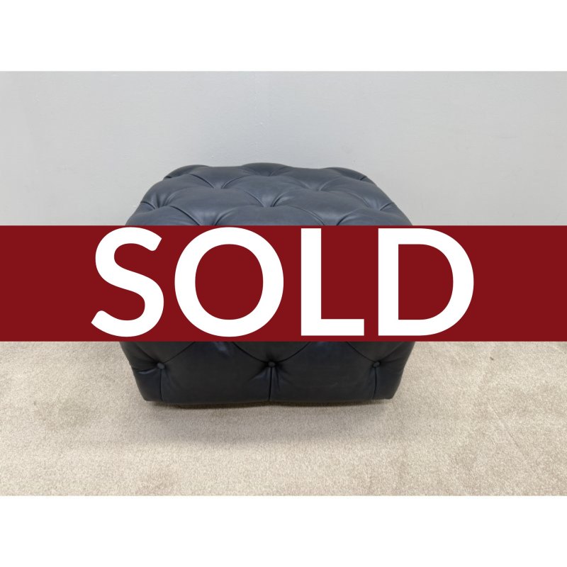 CLEARANCE OUTLET WAREHOUSE STOCK Buttoned Leather Footstool CLEARANCE OUTLET WAREHOUSE STOCK Buttoned Leather Footstool