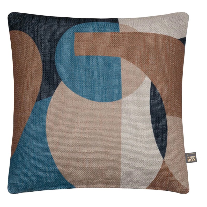Mid Century Geo Cushion- Blue Mid Century Geo Cushion- Blue