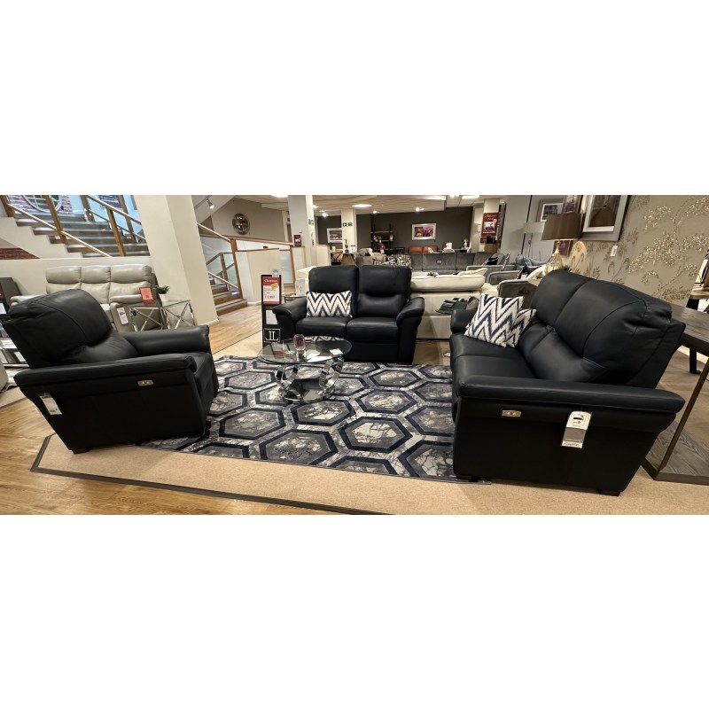 Eliza 3 Seater and Armchair in Power Recliner Plus 2 Seater Fixed Sofa in Leather Eliza 3 Seater and Armchair in Power Recliner Plus 2 Seater Fixed Sofa in Leather