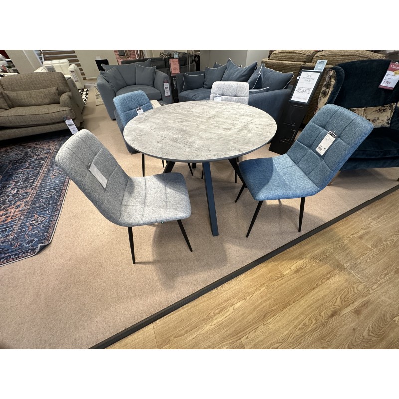 Zurich 110cm Round Dining Table & 4 Path Chairs Zurich 110cm Round Dining Table & 4 Path Chairs