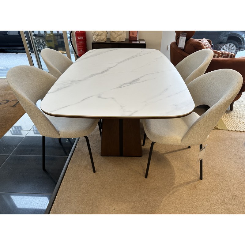 Lugano 160cm Fixed Dining Table and 4 Lily Curve Back Chairs Lugano 160cm Fixed Dining Table and 4 Lily Curve Back Chairs