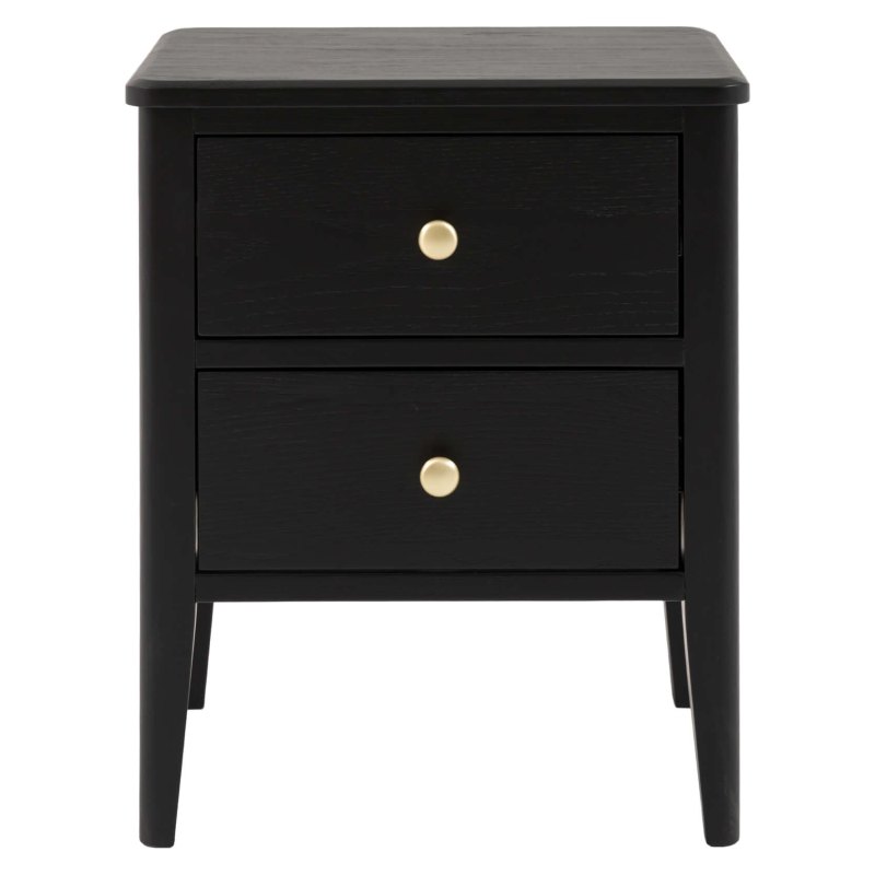 Acton Black 2 Drawer Bedside Acton Black 2 Drawer Bedside