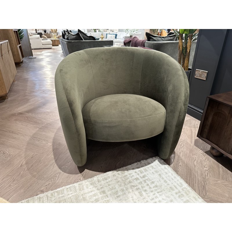 Curvo Armchair in Moss Green Fabric Curvo Armchair in Moss Green Fabric