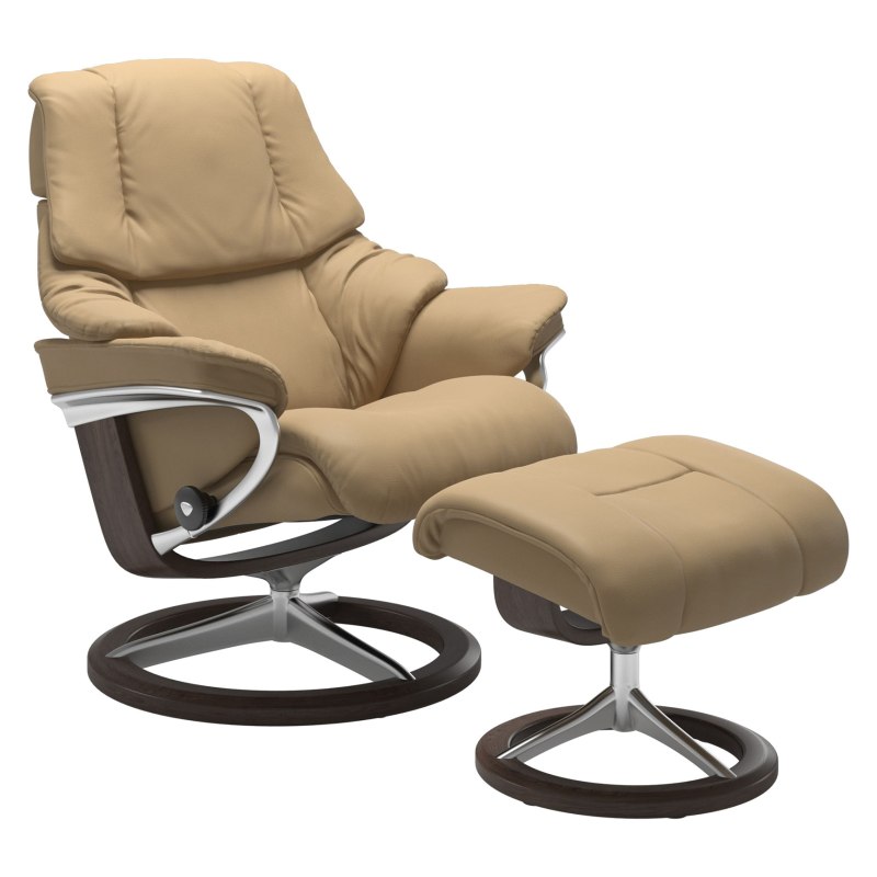 Stressless Reno Medium Signature Chair & Stool - Promo Stressless Reno Medium Signature Chair & Stool - Promo