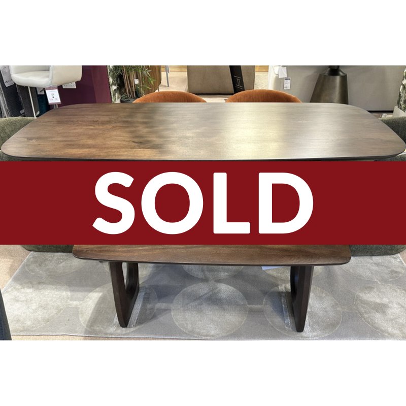 ARC- Dining Table, Dining Bench and 2 Holme Dining Chairs in Rust ARC- Dining Table, Dining Bench and 2 Holme Dining Chairs in Rust