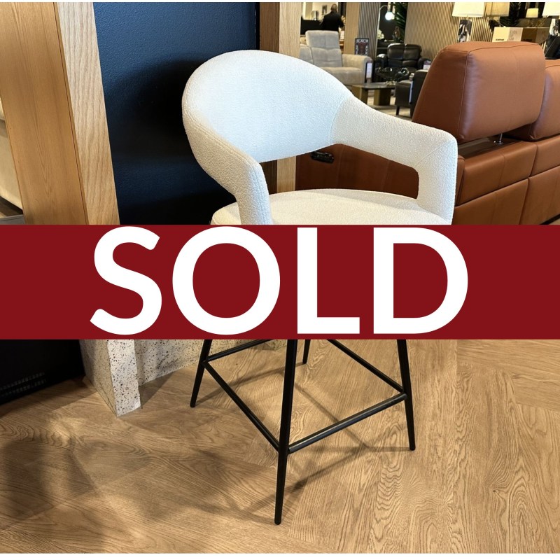 Raffi Jasmine White Barstool in Boucle fabric Raffi Jasmine White Barstool in Boucle fabric