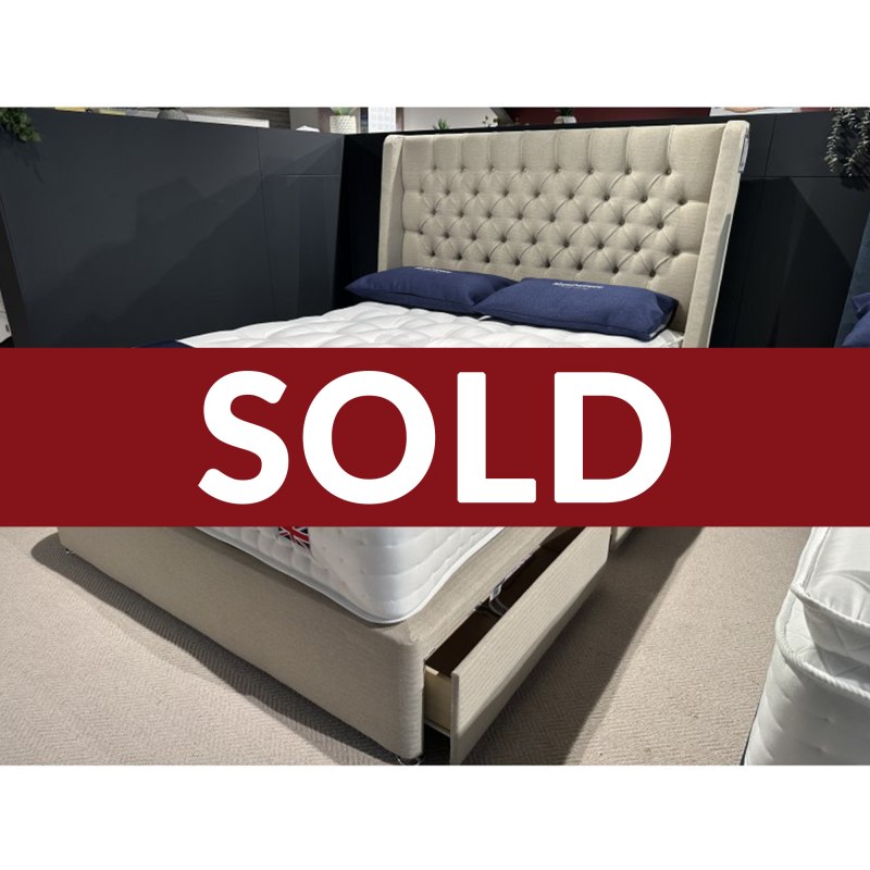 Sleepeeze Shaftsbury 5ft Mattress with Carnaby 2+2 drawer Divan Bed and Blossom Headboard in Biscuit Sleepeeze Shaftsbury 5ft Mattress with Carnaby 2+2 drawer Divan Bed and Blossom Headboard in Biscuit