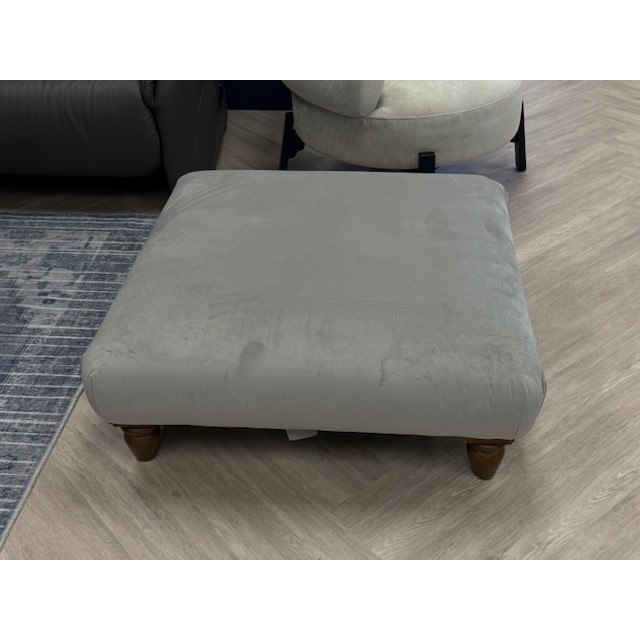 Alexander & James Artisan Footstool Plush Silver Alexander & James Artisan Footstool Plush Silver