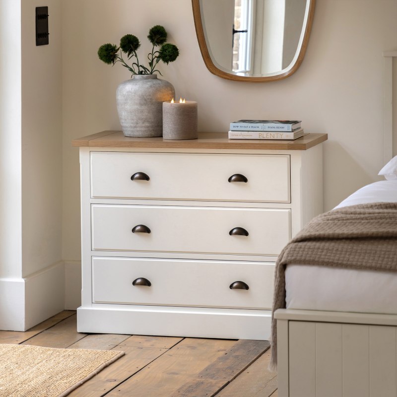 Gallery Direct Eton 3 Drawer Chest - White Gallery Direct Eton 3 Drawer Chest - White